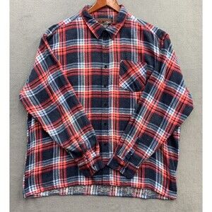 CNI Outdoors  Button Down Shirt Men's Size 3XL Plaid Dark Blue Red Long Sleeve